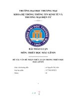 (TIỂU LUẬN) thảo luận nhóm TMU đề tài vấn đề NHẬN THỨC LUẬN TRONG TRIẾT học mác LÊNIN 