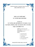 ĐỀ tài tư TƯỞNG hồ CHÍ MINH về văn hóa và sự vận DỤNG TRONG VIỆC xây DỰNG nền văn hóa VIỆT NAM HIỆN NAY 