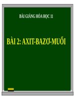 Bài giảng Hóa học 11 Bài 2