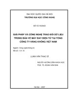 Luận văn thạc sĩ VNU UET giải pháp và công nghệ trao đổi dữ liệu trong bán vé máy bay điện tử tại tổng công ty hàng không việt nam 