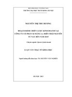 Hoạch định chiến lược kinh doanh tại công ty cổ phần xi măng La Hiên Thái Nguyên từ nay đến 2015.