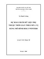 Luận văn thạc sĩ VNU UET dự báo chuỗi dữ liệu phụ thuộc thời gian theo mùa vụ bằng mô hình holt   winters  luận văn ths  công nghệ thông tin 1 01 10 