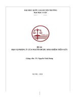 Địa vị pháp lý của người được bảo hiểm tiền gửi