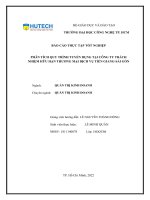 (TIỂU LUẬN) báo cáo THỰC tập tốt NGHIỆP PHÂN TÍCH QUY TRÌNH TUYỂN DỤNG tại CÔNG TY TRÁCH NHIỆM hữu hạn THƯƠNG mại DỊCH vụ TIỀN GIANG sài gòn 