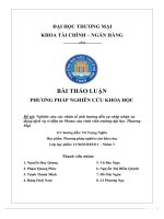 (TIỂU LUẬN) thảo luận nhóm TMU nghiên cứu các nhân tố ảnh hưởng đến sự chấp nhận sử dụng dịch vụ ví điện tử momo của sinh viên trường đại học thương mại 