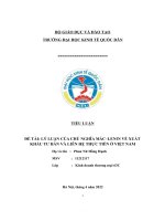 (TIỂU LUẬN) TIỂU LUẬN đề tài lý LUẬN của CHỦ NGHĨA MÁC–LENIN về XUẤT KHẨU tư bản và LIÊN hệ THỰC TIỄN ở VIỆT NAM 