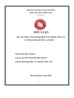 (TIỂU LUẬN) TIỂU LUẬN đề tài PHÂN TÍCH TÌNH HÌNH tài CHÍNH CÔNG TY cổ PHẦN mía ĐƯỜNG LAM sơn 