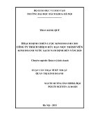 Hoạch định chiến lược kinh doanh cho Công ty Trách nhiệm hữu hạn một thành viên kinh doanh nước sạch Nam Đinh đến năm 2020