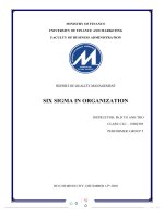 (TIỂU LUẬN) REPORT OF QUALITY MANAGEMENT SIX SIGMA IN ORGANIZATION 