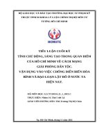 TÍNH CHỦ ĐỘNG, SÁNG tạo TRONG QUAN điểm của hồ CHÍ MINH về CÁCH MẠNG GIẢI PHÓNG dân tộc  vận DỤNG vào VIỆC CHỐNG DIỄN BIẾN hòa BÌNH và bạo LOẠN lật đổ ở nước TA HIỆN NAY  