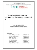 BÁO cáo kết QUẢ KHẢO sát DỊCH vụ CÔNG TY vận tải NHẤT tín 