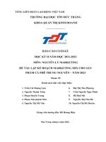 MÔN NGUYÊN lý MARKETING đề tài lập kế HOẠCH MARKETING MIX CHO sản PHẨM cà PHÊ TRUNG NGUYÊN – năm 2023 