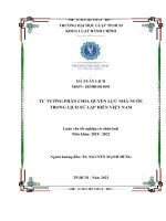 Tư tưởng phân chia quyền lực nhà nước trong lịch sử lập hiến việt nam 