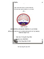 (TIỂU LUẬN) TIỂU LUẬN HP1 ĐƯỜNG lối QUỐC PHÒNG và AN NINH đề tài x y DỰNG lực LƯỢNG dân QUÂN tự vệ TRONG THỜI kỳ HIỆN NAY 