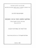 Luận án tiến sĩ phong cách thơ xuân quỳnh 