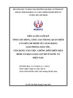 TÍNH CHỦ ĐỘNG, SÁNG tạo TRONG QUAN điểm của hồ CHÍ MINH về CÁCH MẠNG GIẢI PHÓNG dân tộc 