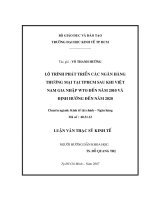 Luận văn thạc sĩ UEH lộ trình phát triển các ngân hàng thương mại tại TPHCM sau khi việt nam gia nhập WTO đến năm 2010 và định hướng đến năm 2020 