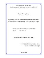 Luận án tiến sĩ mạch lạc trong văn bản hợp đồng kinh tế so sánh đối chiếu tiếng anh với tiếng việt  