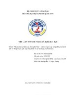 (TIỂU LUẬN) quan điểm cơ bản của chủ nghĩa mác – lênin về giai cấp công nhân, sứ mệnh lịch sử thế giới của giai cấp công nhân và sự vận dụng của bản thân 