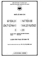 Luận văn thạc sĩ UEH xây dựng chiến lược phát triển cho công ty cổ phần dệt may thắng lợi (vigatexco) đến năm 2010 , luận văn thạc sĩ 