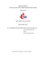 MÔN PHÁP LUẬT đại CƯƠNG đề tài TIỂU LUẬN đề tài CHẾ ĐỊNH THỪA kế TRONG bộ LUẬT dân sự VIỆT NAM 