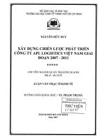 Luận văn thạc sĩ UEH xây dựng chiến lược phát triển công ty APL logistics việt nam giai đoạn 2007 2011 , luận văn thạc sĩ 