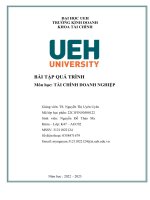 BÀI TẬP QUÁ TRÌNH Môn học TÀI CHÍNH DOANH NGHIỆP