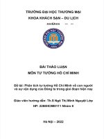 Đề tài phân tíc  đề tài phân tích tư tưởng hồ chí minh về con h tư tưởng hồ chí minh về con người và sự vận dụng  người và sự vận dụng của đảng ta trong giai đoạn hiện nay 