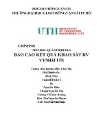 khảo sát thu thập ý kiến và trải nghiệm của khách hàng khi sử dụng dịch vụ của công ty vận tải nhất tín 