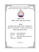 (TIỂU LUẬN) sự GIỐNG NHAU, KHÁC NHAU và mối QUAN hệ GIỮA NHẬN THỨC và TÌNH cảm  rút RA ý NGHĨA đối với bản THÂN 