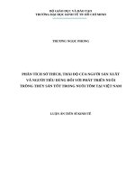 Phân tích sở thích, thái độ của người sản xuất và người tiêu dùng đối với phát triển nuôi trồng thủy sản tốt trong nuôi tôm tại việt nam