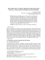 Hoạt động đi sứ và tiếp sứ trong quan hệ ngoại giao việt nam – trung quốc dưới triều nguyễn (1802 1885) 