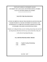 Luận văn thạc sĩ VNU ULIS a study on difficulties of the fourth year non english major students at hanoi university of science and technology in achieving english learning outcome standard 