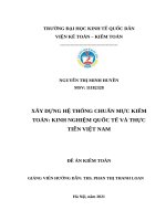 XÂY DỰNG hệ THỐNG CHUẨN mực KIỂM TOÁN KINH NGHIỆM QUỐC tế và THỰC TIỄN VIỆT NAM 