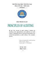 (TIỂU LUẬN) the concept of audit evidence explain the meaning of the appropriateness and sufficiency of audit evidence  distinguish between internal documentation and external documentation as audit evidence  