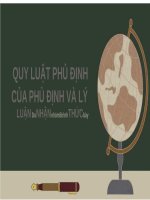QUY LUẬT PHỦ ĐỊNH của PHỦ ĐỊNH và lý LUẬN NHẬN THỨC 