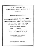 Luận văn thạc sĩ UEH hoàn thiện quản trị rủi ro tại ngân hàng thương mại cổ phần sài gòn   hà nội 