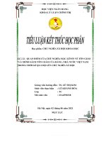 (TIỂU LUẬN) QUAN điểm của CHỦ NGHĨA mác LÊNIN về tôn GIÁO và CHÍNH SÁCH tôn GIÁO của ĐẢNG, NHÀ nước VIỆT NAM TRONG THỜI kì QUÁ độ lên CHỦ NGHĨA xã hội 