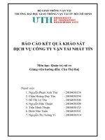 BÁO cáo kết QUẢ KHẢO sát DỊCH vụ CÔNG TY vận tải NHẤT tín 