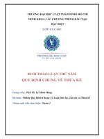 (TIỂU LUẬN) BUỔI THẢO LUẬN THỨ năm QUY ĐỊNH CHUNG về THỪA kế 