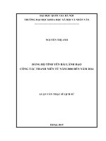 Luận văn thạc sĩ USSH đảng bộ tỉnh yên bái lãnh đạo công tác thanh niên từ năm 2000 đến năm 2014, yen bai provincial party leadership in youth from 2000 to 2014 