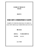 Luận văn thạc sĩ VNU ULIS nghiên cứu phương pháp đặt câu hỏi của giáo viên trong dạy nghe tiếng hán sơ cấp  
