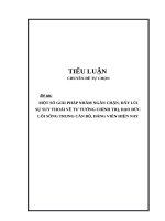 Tiểu luận CCLL, một số giải pháp nhằm ngăn chặn, đẩy lùi suy thoái chính trị tư tưởng đạo đức, lối sống trong một bộ phận cán bộ, đảng viên