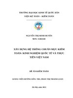 XÂY DỰNG hệ THỐNG CHUẨN mực KIỂM TOÁN KINH NGHIỆM QUỐC tế và THỰC TIỄN VIỆT NAM 