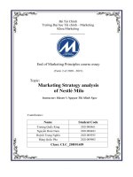 (TIỂU LUẬN) topic marketing strategy analysis of nestlé milo 