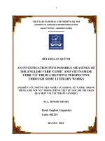 Luận văn thạc sĩ VNU ULIS an investigation into possible meanings of the english verb come and vietnamese verb về from cognitive perspective through some literary works 
