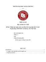 TIỂU LUẬN môn KINH tế vĩ mô đề tài thâm hụt ngân sách của hoa kỳ trong đại dịch covid19 giai đoạn 2020 2021 và bài học cho việt nam 