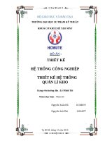 THIẾT kế hệ THỐNG CÔNG NGHIỆP THIẾT kế hệ THỐNG QUẢN lí KHO 
