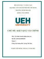 (TIỂU LUẬN) CHỦ đề KIỆT QUỆ tài CHÍNH 