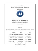 ĐỀ tài tìm HIỂU CHIẾN lược sản PHẨM tại SHERATON SAIGON HOTEL 